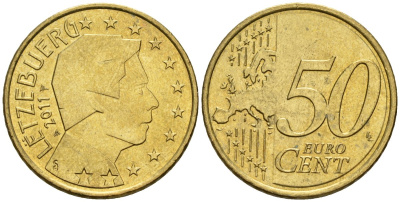 Люксембург 50 евроцентов 2011 KM 80 нордик UNC 4148-751