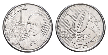 Бразилия 50 сентаво 2008 KM 651a нержавеющая сталь UNC 4642-1146