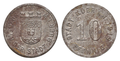 Бюр в Вестфалии 10 пфеннигов 1919 Funck 64.5, Men05 3970.5, Men18 5029.5 железо 4659-334