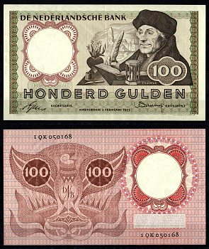 Нидерланды 100 гульденов 1953 Дезидериус Эразм из Роттердама Pick 88 бумага 00-00
