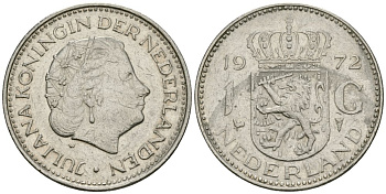 Нидерланды 1 гульден 1972 Юлиана (1948-1980) KM 184a никель 4579-537