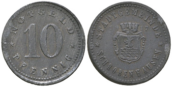 Шробенхаузен (Бавария) 10 пфеннингов 1917 Funck 487.1A, Men05 22938.2, Men18 28734.2 цинк 1515-225