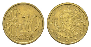 Италия 10 евроцентов 2002 KM 213 нордик 4627-1138