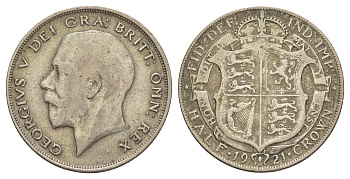 Великобритания 1/2 кроны 1921 Георг V (1910-1936) KM 818.1a, Spink 4021 серебро 4634-913