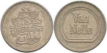 Нидерланды жетон ТОГОВОГО АВТОМАТА 1980-Е ПРОДАЖА СИГАРЕТ, диаметр 22,5 мм. белый металл 4573-646