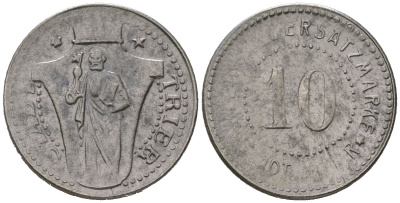 Трир (Пуссия, Рейн) 10 пфеннигов ND Funck 549.5, Men18 31517.5 железо 4380-322