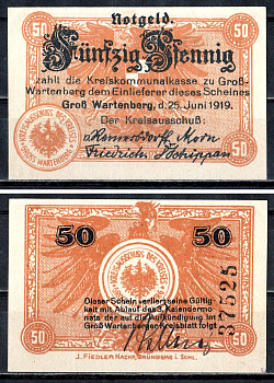 Грос-Вартенберг (Силезия) 50 пфеннигов 1919 7556-26-2-1