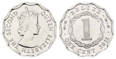 Белиз 1 цент 2018 Екатерина II (1952-2022) KM 33 a алюминий  UNC  M86-06