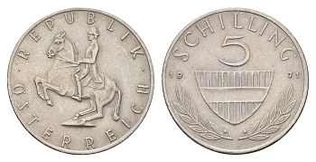 Австрия 5 шиллингов 1971 KM 2889a медно-никель 4671-644