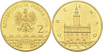 Польша 2 злотых 2006 MW, серия польские города, Хелмно (Chelmno) KM 545 нордик UNC 4676-346
