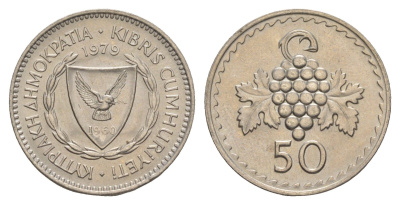Кипр 50 милей 1979 KM 41 медно-никель UNC 4652-414