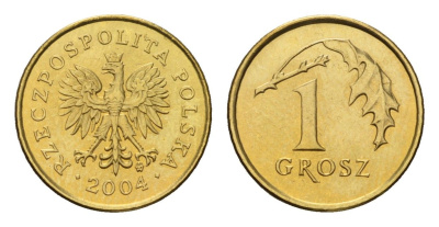 Польша 1 грош 2004 Y 276 латунь UNC 105-1064