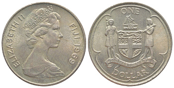 Фиджи 1 доллар 1969 KM 32 медно-никель UNC 00-1067-7-32