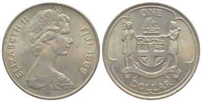 Фиджи 1 доллар 1969 KM 32 медно-никель UNC 00-1067-7-32