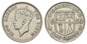 Маврикий 1 рупий 1950 KM 29.1 медно-никель 4565-624