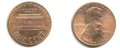 США 1 ЦЕНТ 2004 D ЛИНКОЛЬН KM 201b цинк плакированный медью 86-453