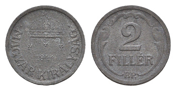 Венгрия 2 филлера 1944 BP KM 519 цинк 4658-352