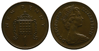 Великобритания 1 пенни 1979 Елизавета II (1952-2022) КМ 915, Spink B1 бронза 4384-744