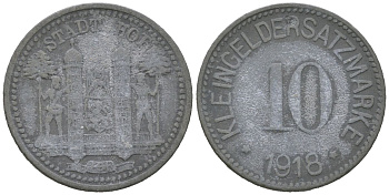 Хоф 10 пфеннигов 1918 Funck 217.2, Men18 14752.2 цинк 96-1222