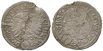 Австрия 1 крейцер 166? Леопольд I (1658-1705( KM 1229 серебро 4617-336