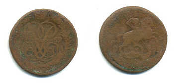 РОССИЯ 1 КОПЕЙКА 1759 медь 61-551