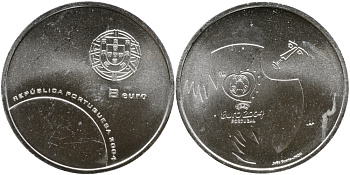 Португалия 8 евро 2004 Чемпионат Европы по футболу UEFA ЕВРО-2004 в Португалии, вратарь KM 756 серебро UNC 1087-4-14