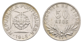Португальский Тимор 50 аво 1948 KM 7 серебро 413-1543