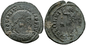 Римская Империя нуммий 313 Константин I Великий SOLI INVICTO COMITI Рим Very fine RIC 2 бронза 1073-6-92