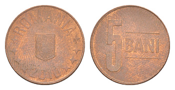 Румыния 5 бань (бани) 2010 KM 190 сталь плакированная медью 4644-1259
