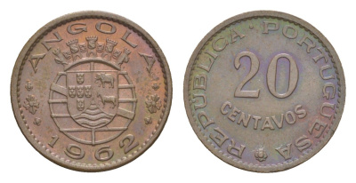 Ангола 20 сентаво 1962 KM 78 бронза UNC 4649-1057