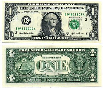 США 1 доллар 2003 буква "В", Нью-йорк, штат Нью-йорк Pick 515a бумага UNC (пресс) 8564-37-2-2