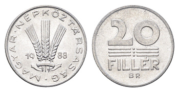 Венгрия 20 филлеров 1988 BP KM 573 алюминий 4668-141