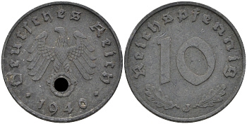 Германия 10 рейхспфеннигов 1940 J KM 101, J. 371 цинк 4116-553
