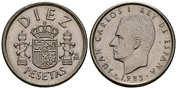 Испания 10 песет 1983 Хуан Карлос I (1975-2014) KM 827 медно-никель 4173-715