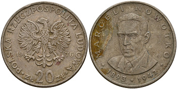 Польша 20 злотых 1976 Марсель Новотко Y 69 медно-никель 4157-114