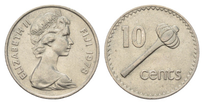 Фиджи 10 центов 1978 KM 30 медно-никель UNC 4678-1016