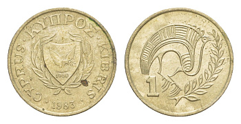 Кипр 1 цент 1983 KM 53.1 никель латунь 4651-769