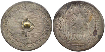 Бавария 10 крейцеров 1774 Максимилиан III Иосиф (1745-1777), с напайкой KM 239 серебро 175-732