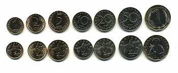 Болгария лот из 7 монет 1999-2002 1, 2, 5, 10, 20 и 50 стотинок, 1 лев UNC N1-31