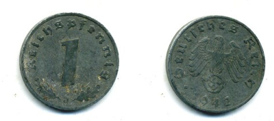 ГЕРМАНИЯ 1 РЕЙХСПФЕННИГ 1942 J цинк 46-2349