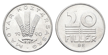 Венгрия 20 филлеров 1990 BP KM 676 алюминий UNC 4668-217