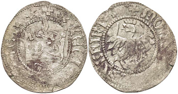 Польша 1/2 гроша (полугрош) 1445-1492 Казимир IV династия Ягеллонов (1442-1495), вес 1,55 гр. Gum. v451 серебро 1517-523