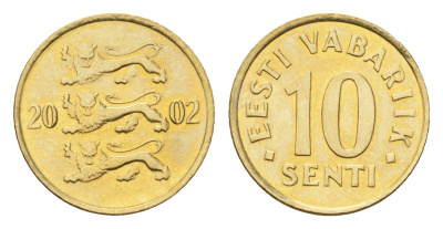 Эстония 10 сентов 2002 KM 22 латунь UNC 4685-633