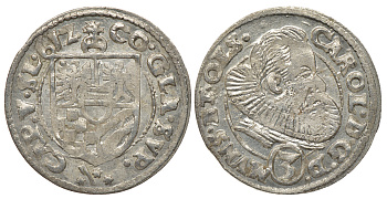 Силезия, Мюнстерберг, Олесница грошен (3 крейцера) 1612 Карл II серебро 413-1024