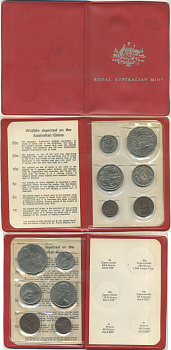 Австралия набор из 6 монет (1, 2, 5, 10, 20 и 50 центов) 1974 в оригинальной банковской упаковке KM MS7 (62, 63, 64, 65, 66 и 68) UNC 8-2-06-34