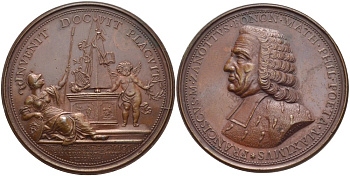 ИТАЛИЯ МЕДАЛЬ ND Zanotti, Francesco Maria (1692 - 1777) ИТАЛЬЯНСКИЙ ФИЛОСОФ И ПОЭТ, ПРОФЕССОР БОЛОНСКОГО УНИВЕРСИТЕТА, МЕДАЛЬЕР BALUGANI, ДИАМЕТР 55,5 ММ. бронза 1089-6-41
