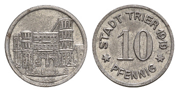 Трир 10 пфеннигов 1919 Funck 549.6, Men18 31517.6 железо 4659-345