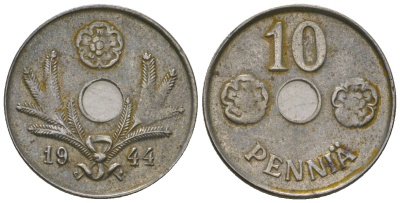 Финляндия 10 пенни 1944 KM 34 железо 4174-862
