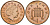 Великобритания 1 пенни 2003 Елизавета II (1952-2022) KM 986, Spink 4710 (B5) сталь плакированная медью 4176-641