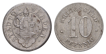 Верден 10 пфеннигов ND Funck 595.2A, Men05 26567.2, Men18 33394.2 железо 4657-1047
